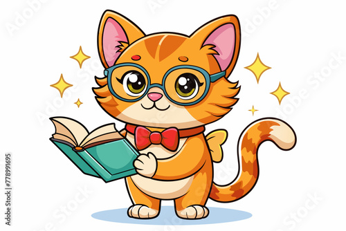 ginger-whimsical-and-adorable-little-kitten vector illustration 