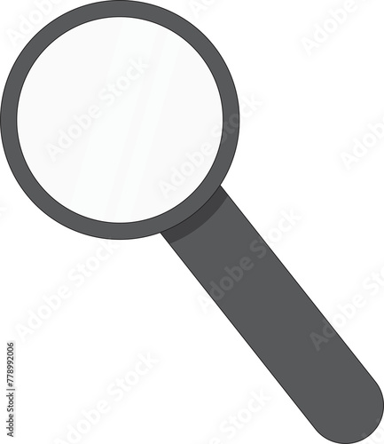 Searching for information. Magnifier glass with transparent glass. PNG