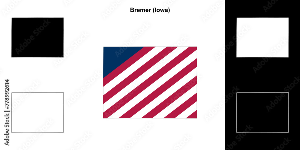 Bremer County (Iowa) outline map set Bremer County (Iowa) outline map set