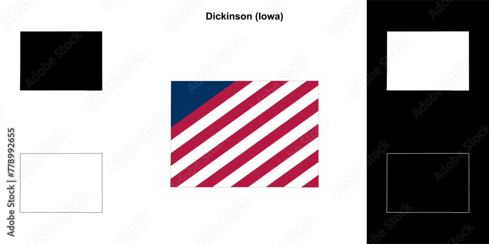Dickinson County (Iowa) outline map set Dickinson County (Iowa) outline map set