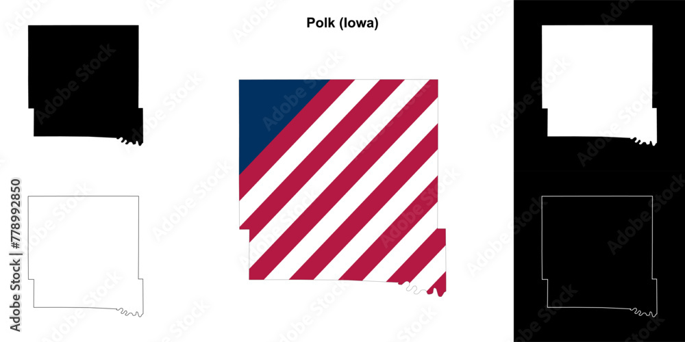 Polk County (Iowa) outline map set Polk County (Iowa) outline map set