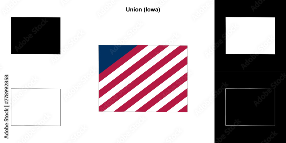 Union County (Iowa) outline map set Union County (Iowa) outline map set