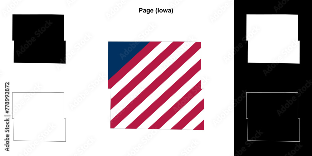 Page County (Iowa) outline map set Page County (Iowa) outline map set