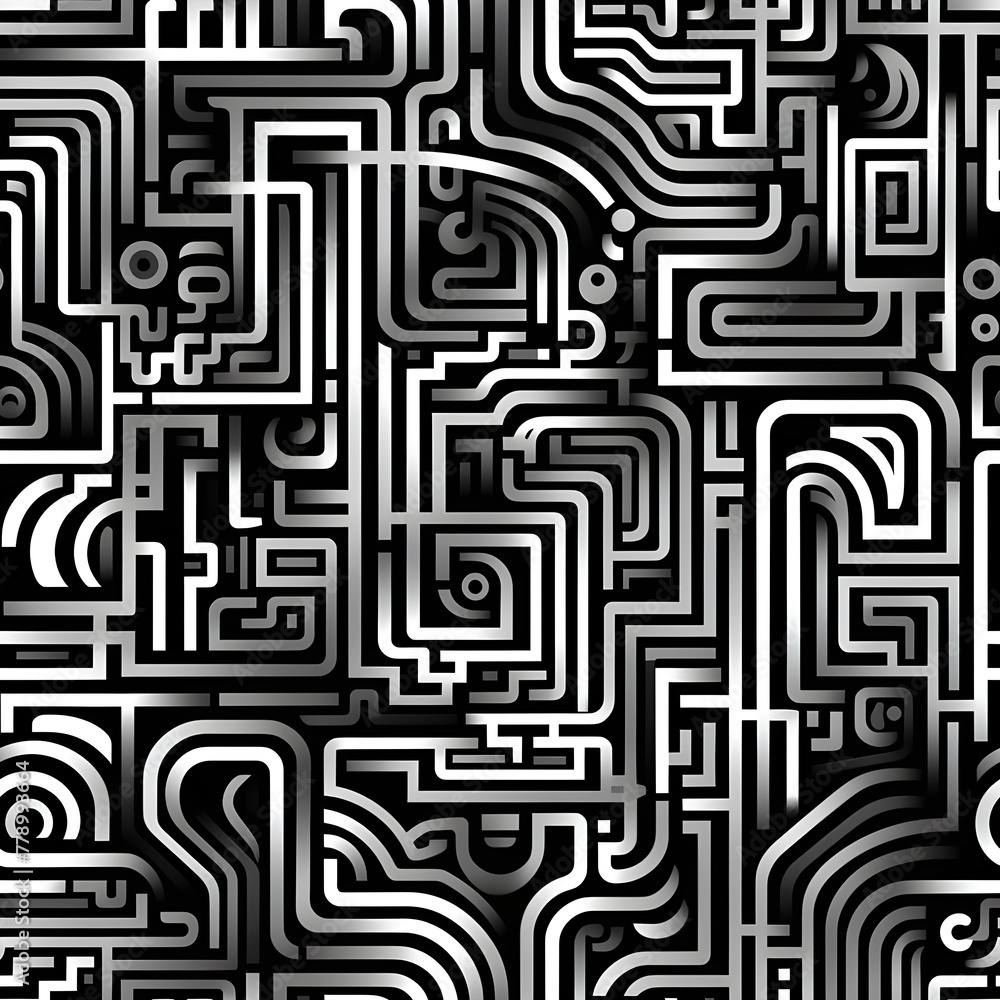 monochrome maze seamless pattern monochrome maze seamless pattern