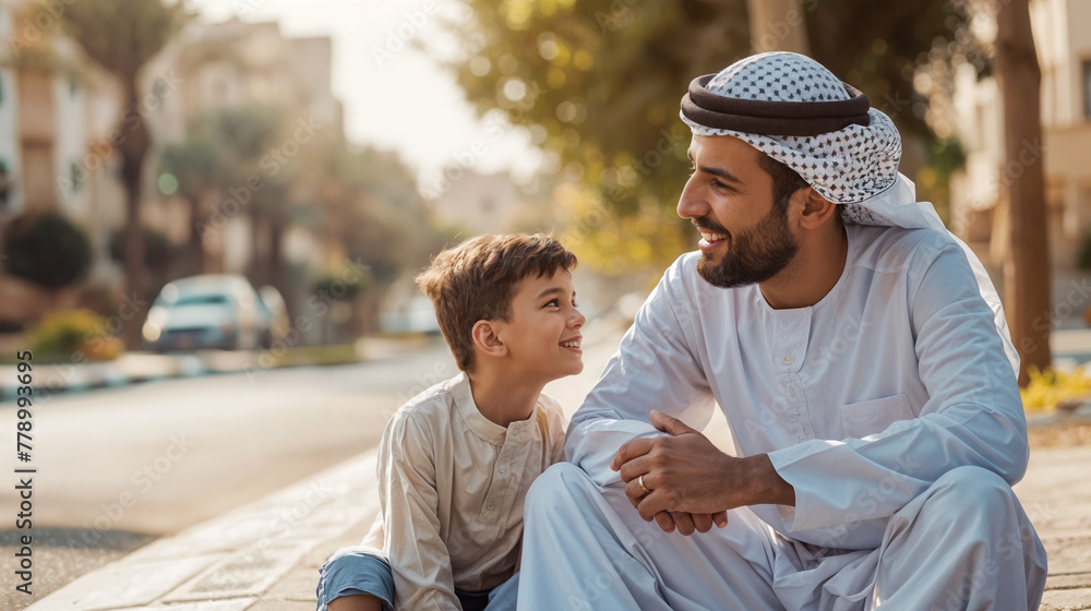 moment of complicity between boy and his father, generative ai moment of complicity between boy and his father, generative ai