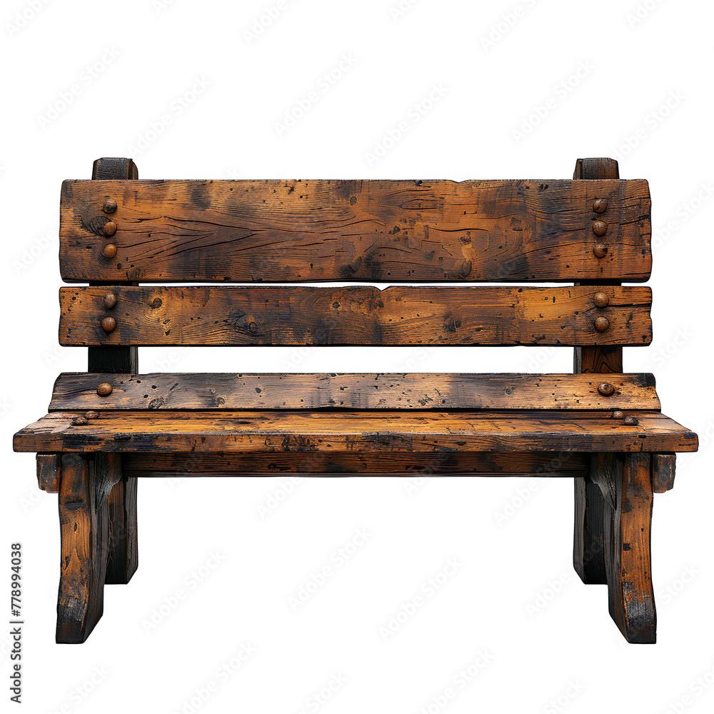 Wooden bench PNG. Old garden bench isolated. Rustic wooden bench used in gardens PNG Wooden bench PNG. Old garden bench isolated. Rustic wooden bench used in gardens PNG