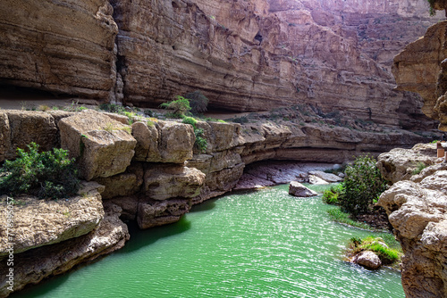 Gorge of Wadi Ash Shab in Southeastern Governorate, Oman photo