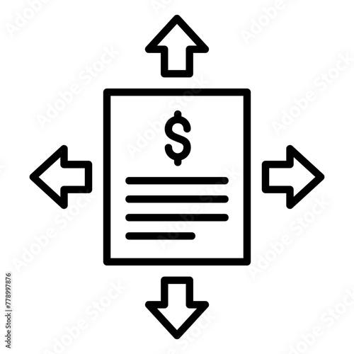 Business expansion icon with business proposal document sheet