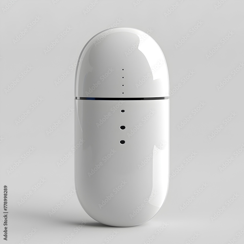 Compact Health Gadget for Pain Relief with Sleek Minimalist Design and Cool Color Scheme in 3D Compact Health Gadget for Pain Relief with Sleek Minimalist Design and Cool Color Scheme in 3D