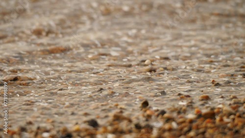 Waves hitting shore macro