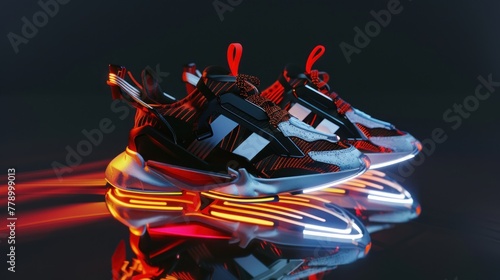 close up of futuristic shoes photo