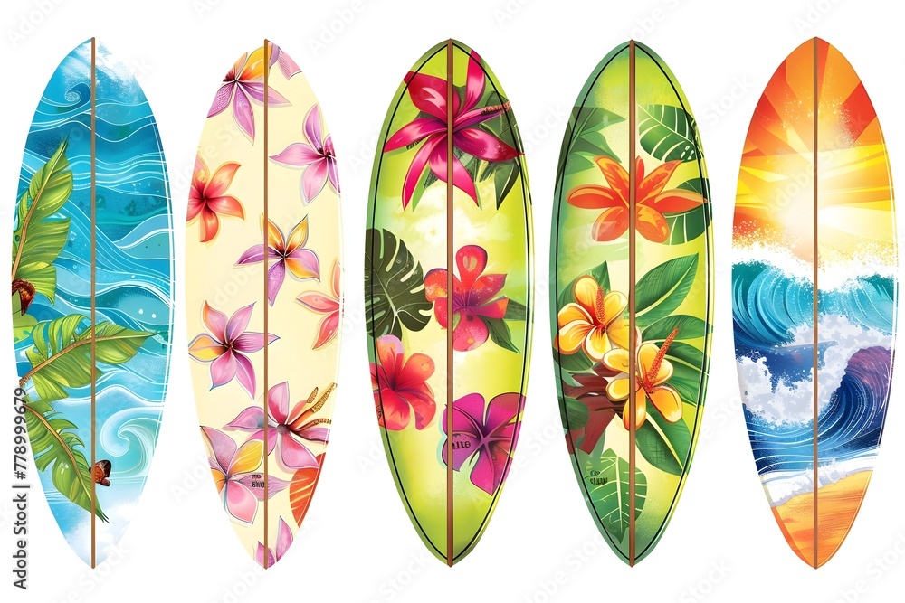 Vibrant Tropical Surfboard Clipart for Beach-Themed Decor Vibrant Tropical Surfboard Clipart for Beach-Themed Decor
