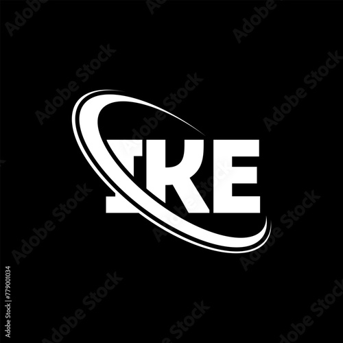 IKE logo. IKE letter. IKE letter logo design. Initials IKE logo linked with circle and uppercase monogram logo. IKE typography for technology, business and real estate brand.