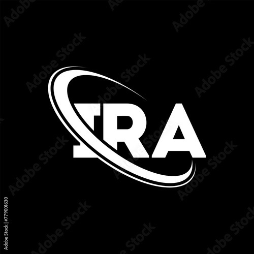 IRA logo. IRA letter. IRA letter logo design. Initials IRA logo linked with circle and uppercase monogram logo. IRA typography for technology, business and real estate brand.