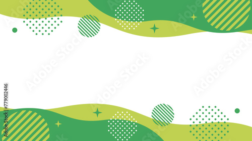 抽象的　フレーム 　液体　シェイプ　幾何学　緑　黄緑　背景