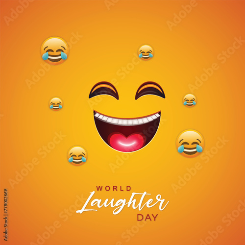 World Laughter Day, World Laughter Day poster, World Smile Day, banner, poster, World Emoji Day, Social Media Template | Vector World laughter Day post | Happy World Laughter Day, flat illustration.
