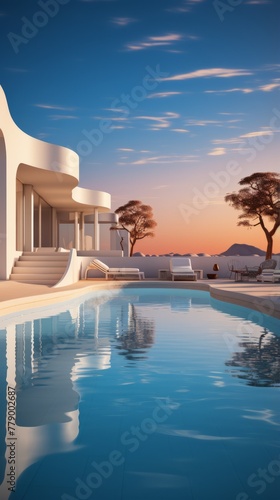 Modern minimalist villa with pool