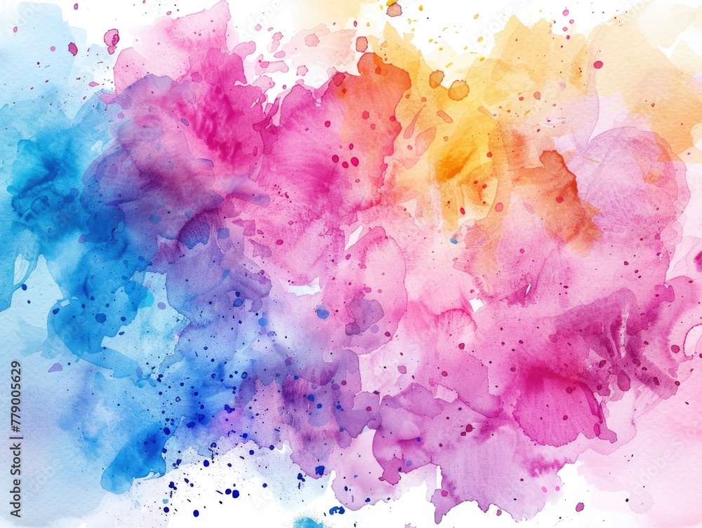 Abstract watercolor splash background, with vibrant hues blending into each other