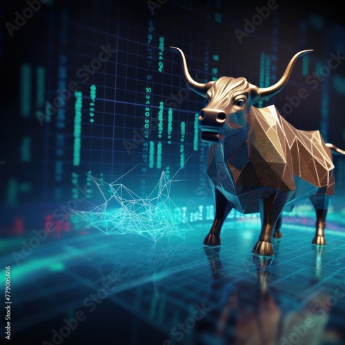 Sky Blue stock market charts going up bull bullish concept  finance financial bank crypto investment growth background pattern with copy space for design