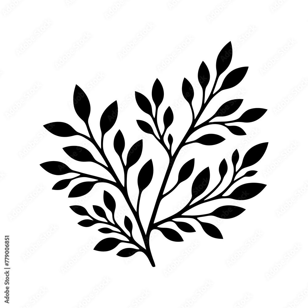 Branches tree silhouette on transparent background png