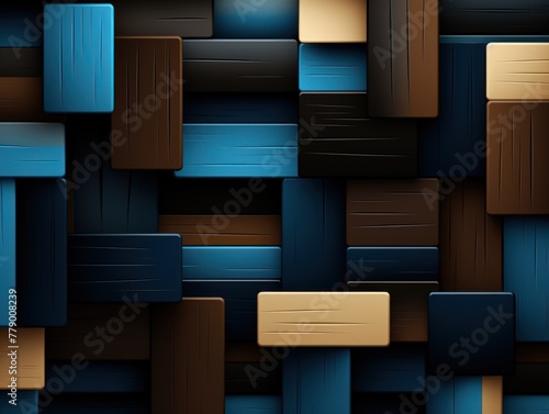 Tan and black modern abstract squares background with dark background in blue striped in the style of futuristic chromatic waves  colorful minimalism pattern 
