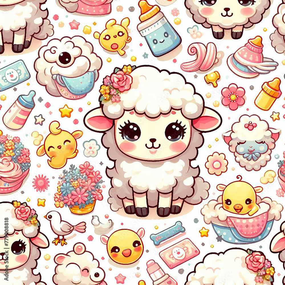 sheep themed colorful cute baby and children patterns sheep themed colorful cute baby and children patterns