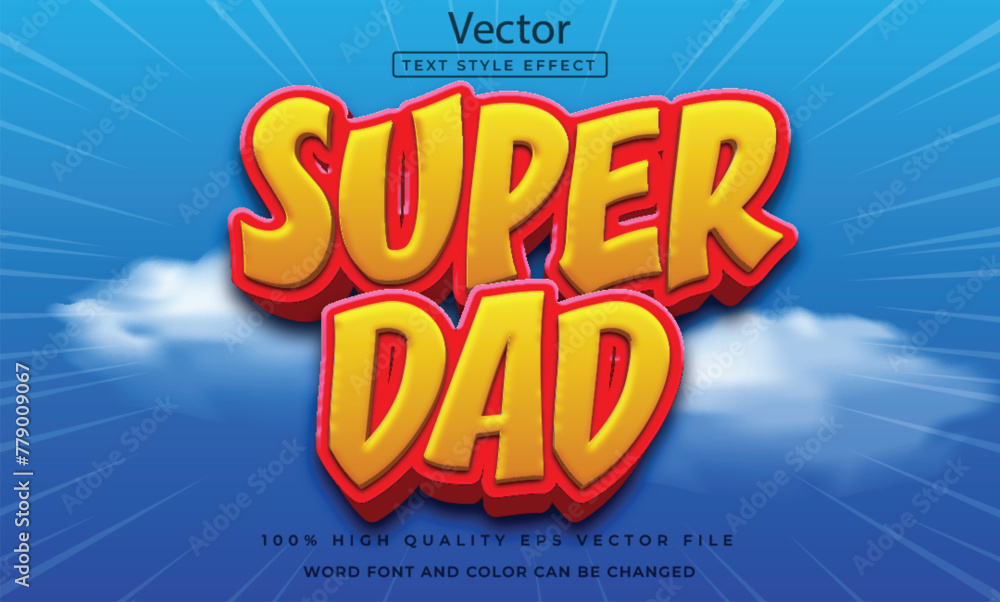 Super dad text editable 3d style effect