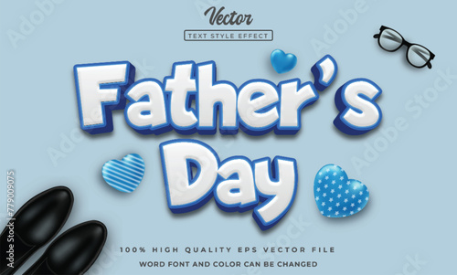 Editable 3d Father's day text style effect