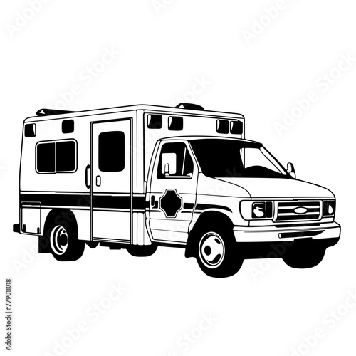Ambulance Logo Monochrome Design Style