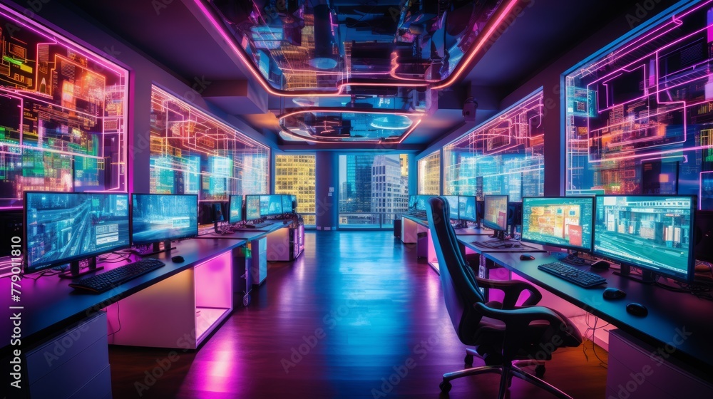 futuristic gaming room