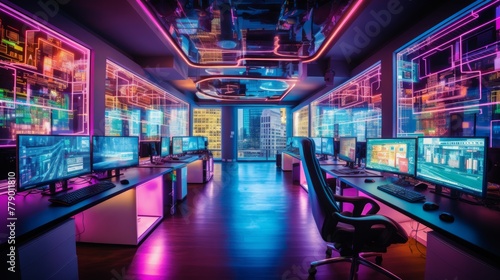 futuristic gaming room