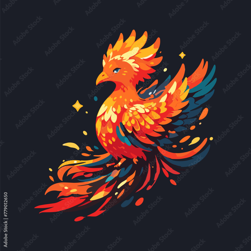 Vibrant Phoenix Vector Illustration