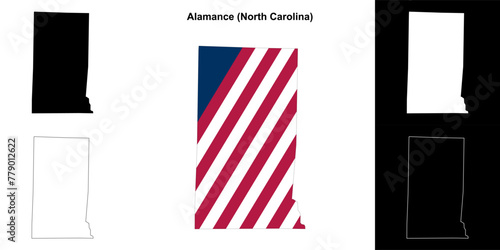 Alamance County (North Carolina) outline map set