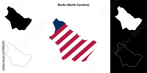 Burke County (North Carolina) outline map set