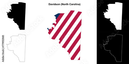 Davidson County (North Carolina) outline map set