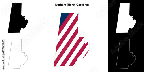 Durham County (North Carolina) outline map set
