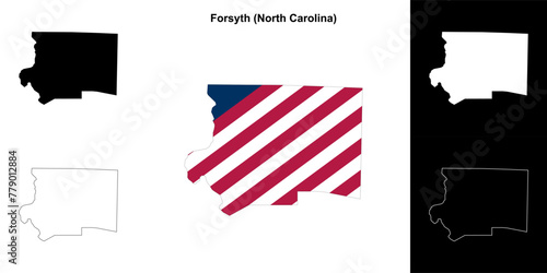 Forsyth County (North Carolina) outline map set