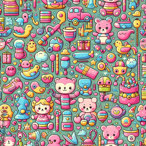 colorful cute baby and children patterns 