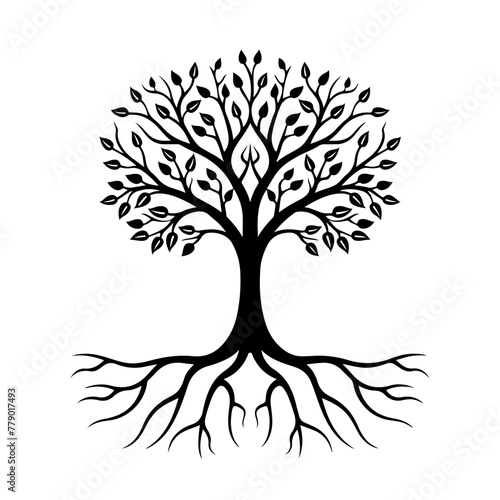Amazing Tree With Roots Logo Design