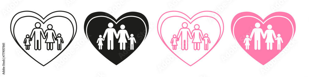Icon Celebrating the Love and Unity of a Happy Family Icon Celebrating the Love and Unity of a Happy Family