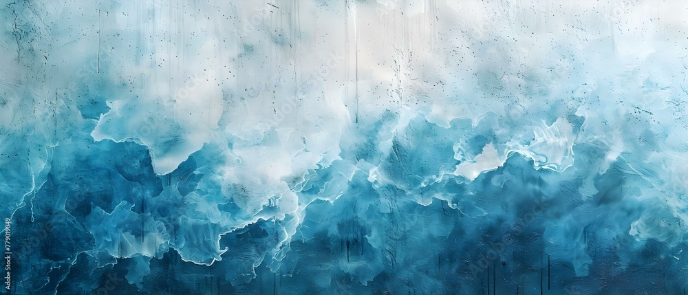 Soothing Blue Hues: Abstract Watercolor Dreamscape. Concept Abstract Art, Watercolor Painting, Blue Hues, Dreamy Aesthetic, Serene Atmosphere