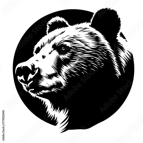 Fototapeta Naklejka Na Ścianę i Meble -  Bear head in a circle Logo Design
