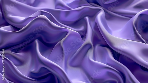 This 3D render presents an abstract violet blue background with folded cloth macros  layered textiles  and a wavy fashion wallpaper.