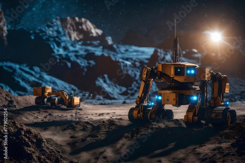 huge machinery for mining on extrasolar planet