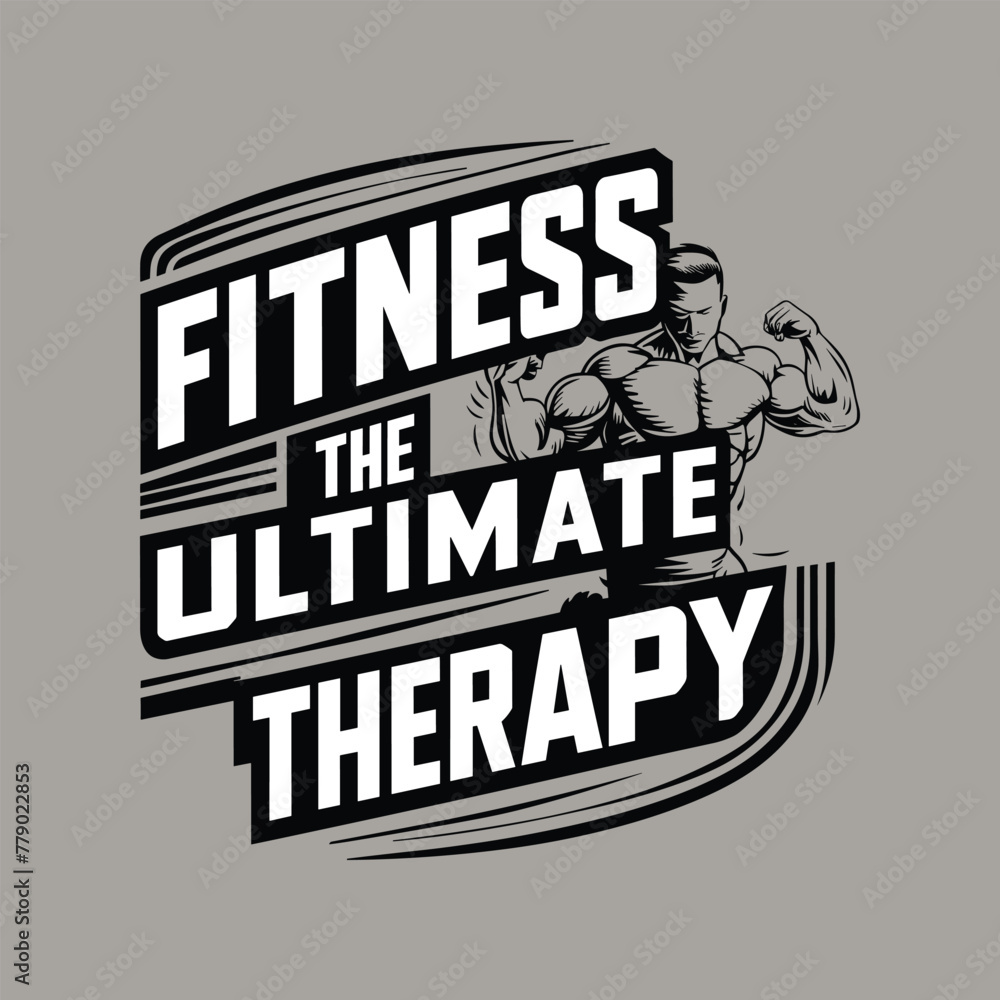 Fototapeta premium Fitness T-Shirts design vector template. Fitness Shirts typography. Fitness lettering
