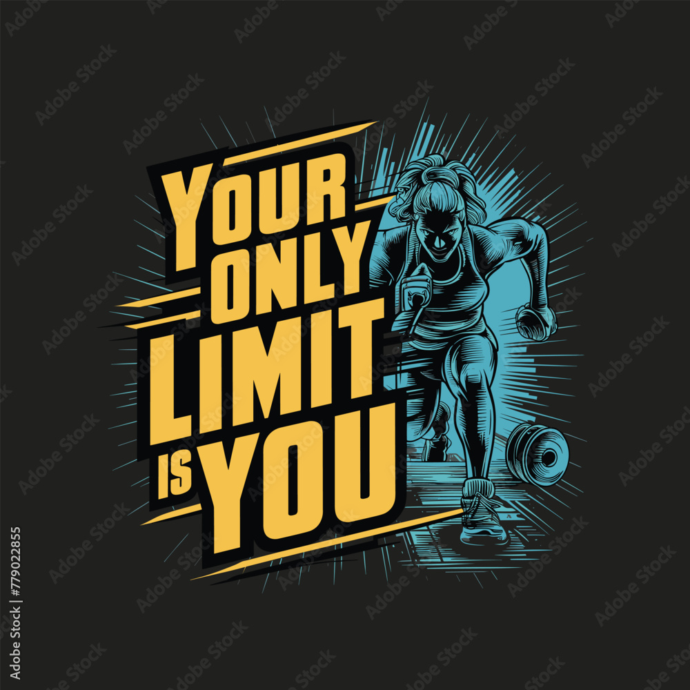 Obraz premium Fitness T-Shirts design vector template. Fitness Shirts typography. Fitness lettering