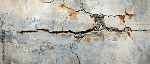 Time's Imprint: Abstract Cracked Concrete Surface. Concept Abstract Art, Concrete Texture, Cracked Surface, Time's Imprint, Urban Decay