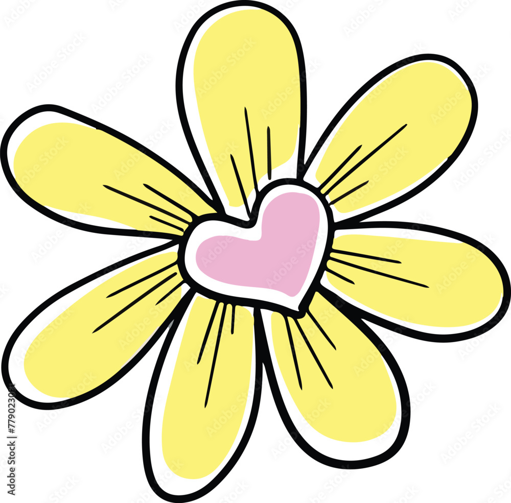 A Logo Hand Drawn Outline Squiggle Design Of a Wildflower Flower Icon A Logo Hand Drawn Outline Squiggle Design Of a Wildflower Flower Icon
