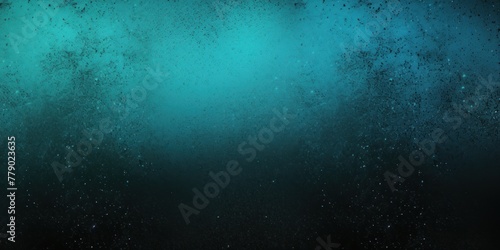 Turquoise black glowing grainy gradient background texture with blank copy space for text photo or product presentation