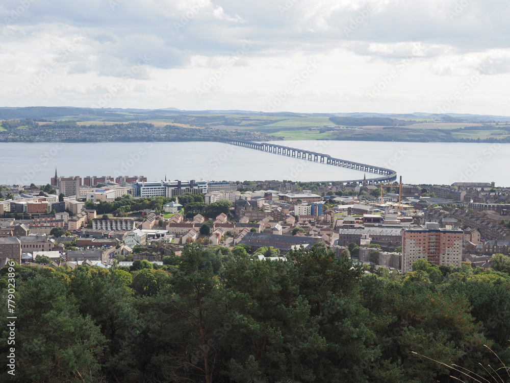 Aerial view of Dundee from Law hill